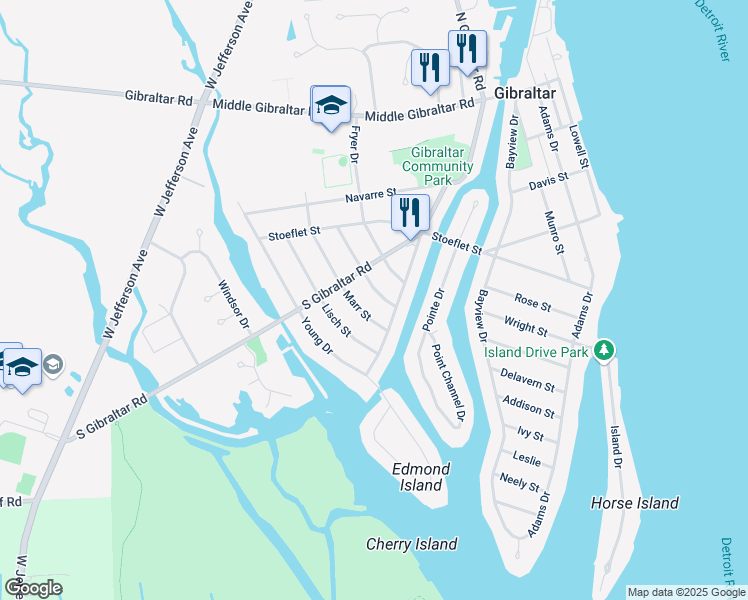 map of restaurants, bars, coffee shops, grocery stores, and more near 30210 White Street in Rockwood