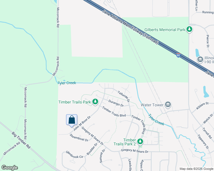 map of restaurants, bars, coffee shops, grocery stores, and more near 599 Telluride Drive in Gilberts