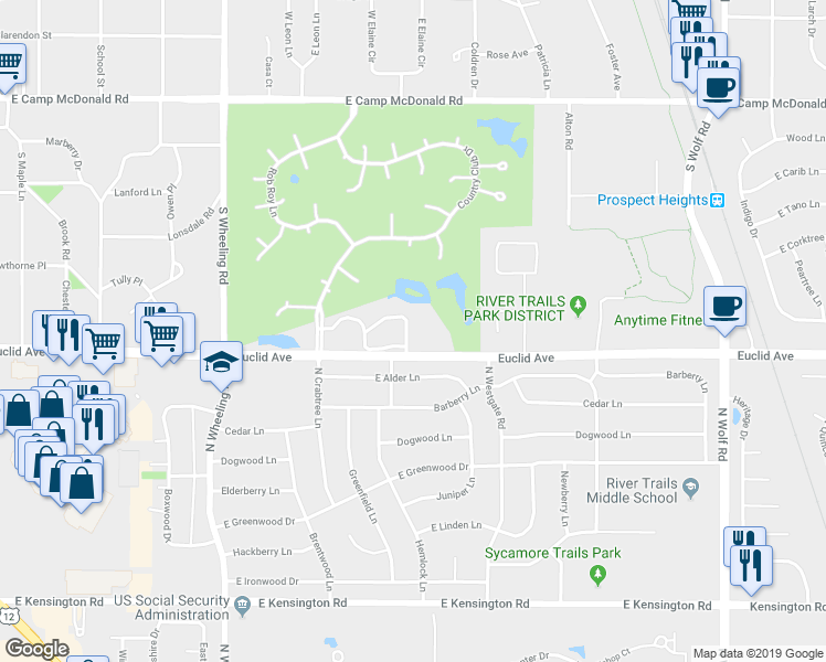 map of restaurants, bars, coffee shops, grocery stores, and more near 684 Mulberry Drive in Prospect Heights