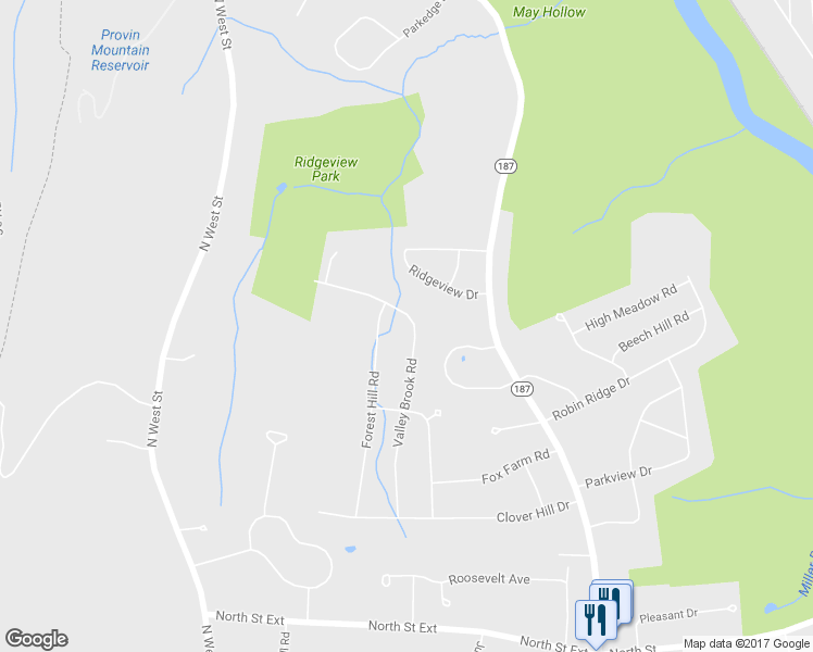 map of restaurants, bars, coffee shops, grocery stores, and more near 171 Valley Brook Road in Agawam