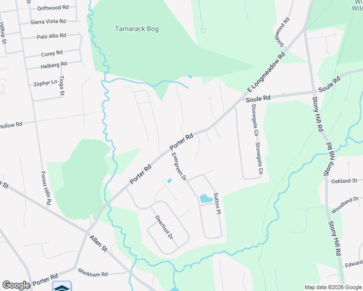 map of restaurants, bars, coffee shops, grocery stores, and more near 461 Porter Road in East Longmeadow
