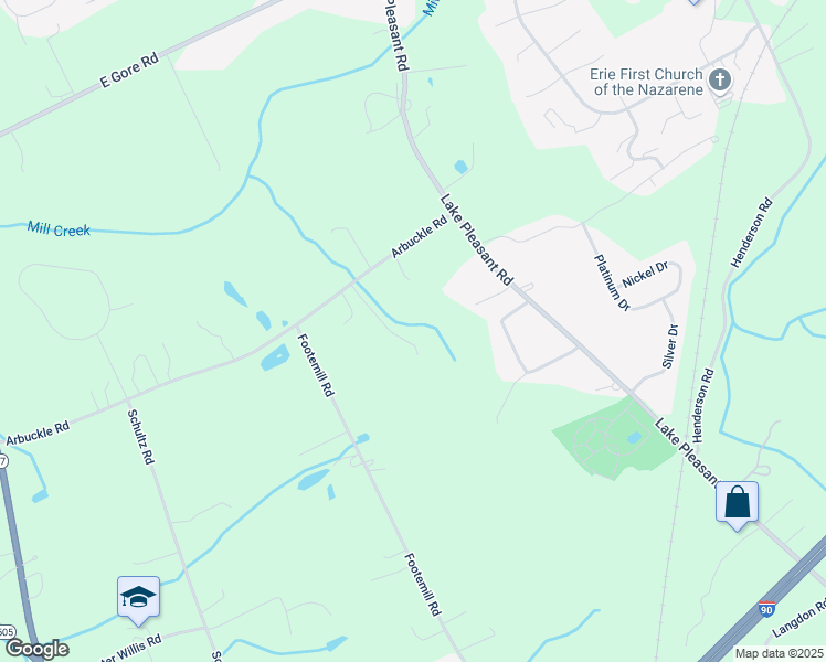 map of restaurants, bars, coffee shops, grocery stores, and more near 723 Arbuckle Rd in Erie