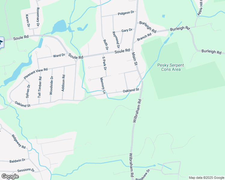 map of restaurants, bars, coffee shops, grocery stores, and more near 14 Oakland Street in Wilbraham