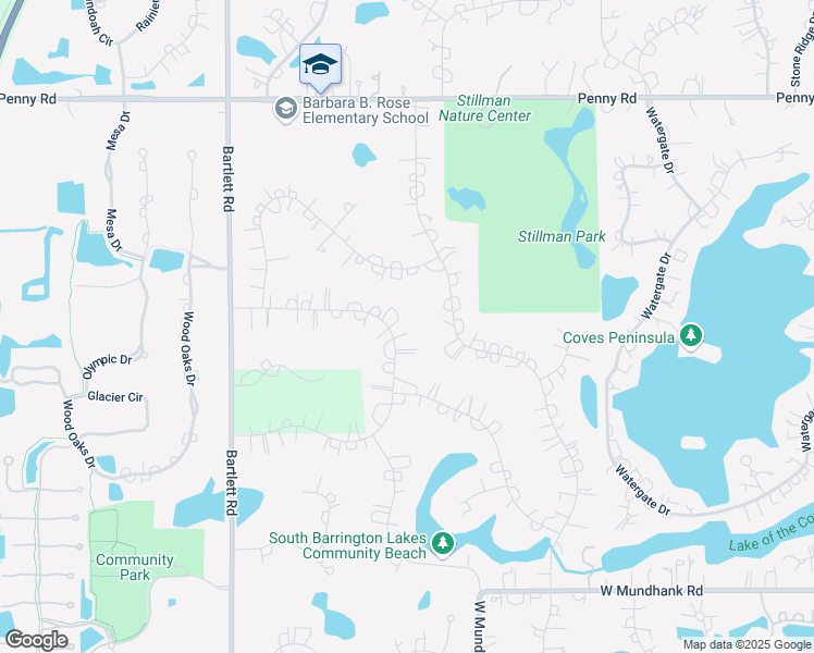 map of restaurants, bars, coffee shops, grocery stores, and more near 31 North Liberty Drive in South Barrington