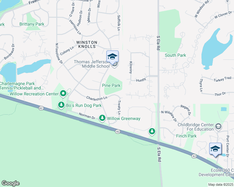 map of restaurants, bars, coffee shops, grocery stores, and more near 760 Charleston Lane in Hoffman Estates