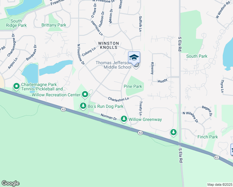 map of restaurants, bars, coffee shops, grocery stores, and more near 3630 North Firestone Drive in Hoffman Estates