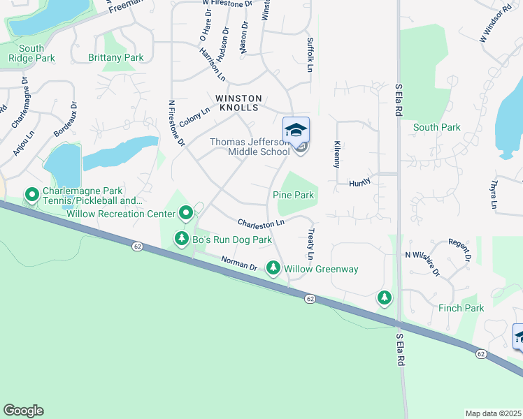 map of restaurants, bars, coffee shops, grocery stores, and more near 3630 North Firestone Drive in Hoffman Estates
