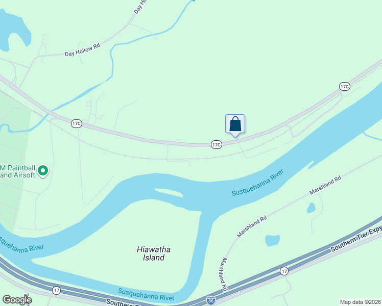 map of restaurants, bars, coffee shops, grocery stores, and more near 2646 State Highway 17C in Owego