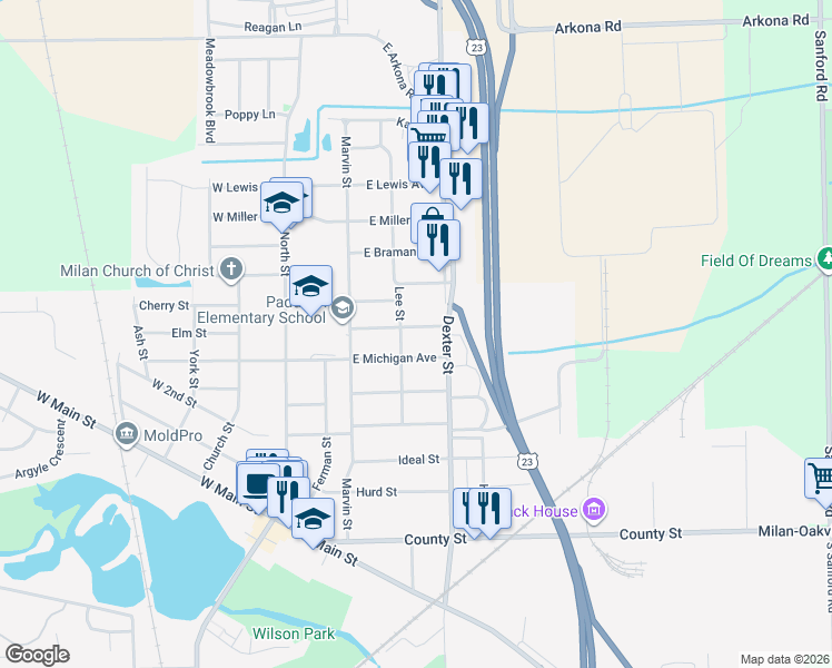 map of restaurants, bars, coffee shops, grocery stores, and more near 322 Smith Street in Milan