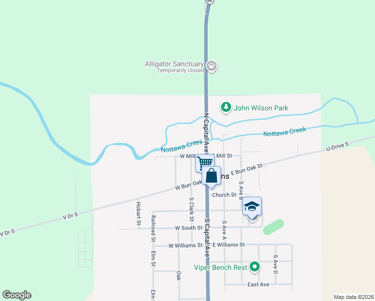 map of restaurants, bars, coffee shops, grocery stores, and more near 220 West Mill in Athens