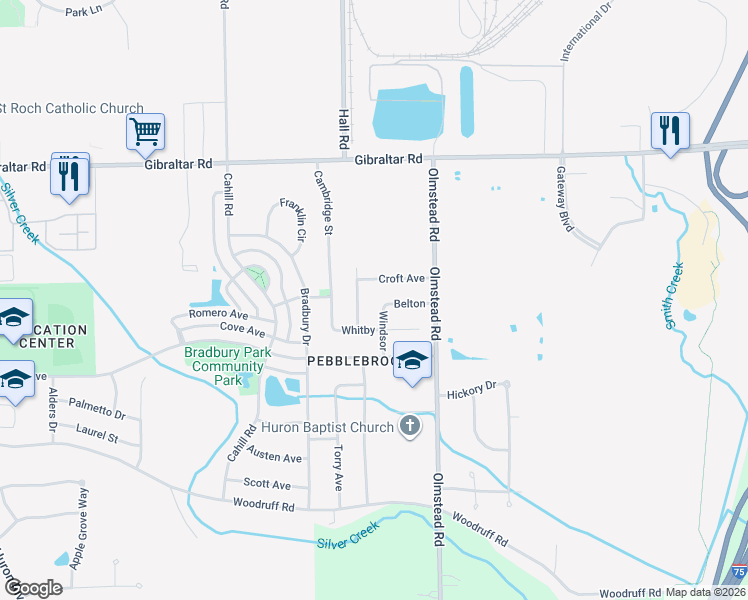 map of restaurants, bars, coffee shops, grocery stores, and more near 29729 Sussex Avenue in Flat Rock