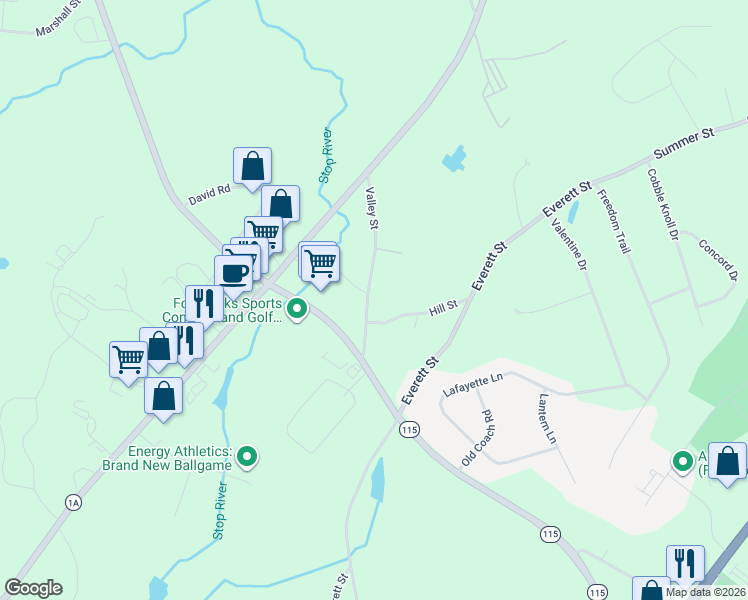 map of restaurants, bars, coffee shops, grocery stores, and more near 33 Valley Street in Norfolk