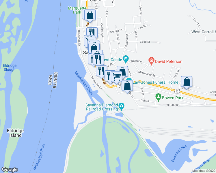 map of restaurants, bars, coffee shops, grocery stores, and more near in 