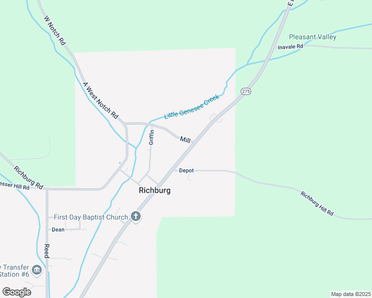 map of restaurants, bars, coffee shops, grocery stores, and more near 264 New York 275 in Bolivar