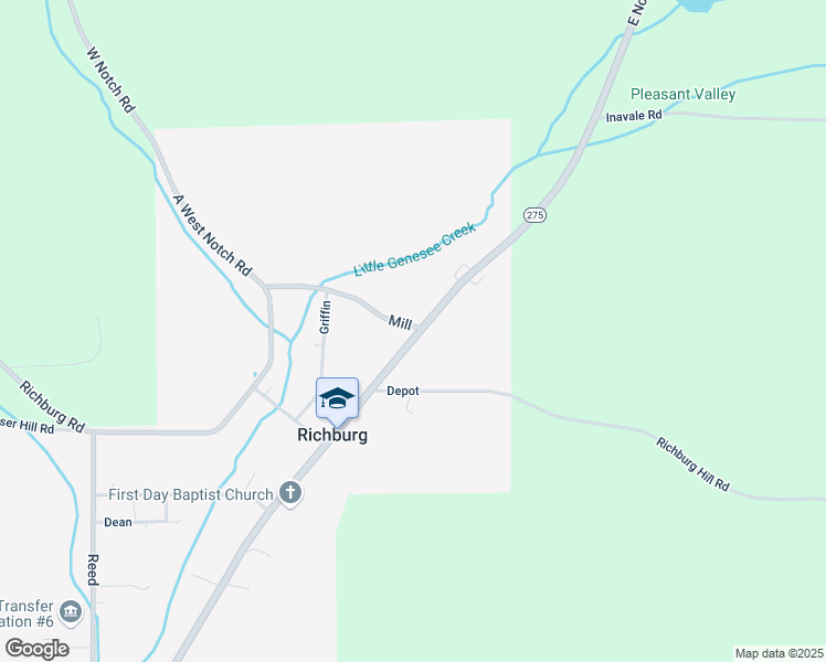 map of restaurants, bars, coffee shops, grocery stores, and more near 264 New York 275 in Bolivar