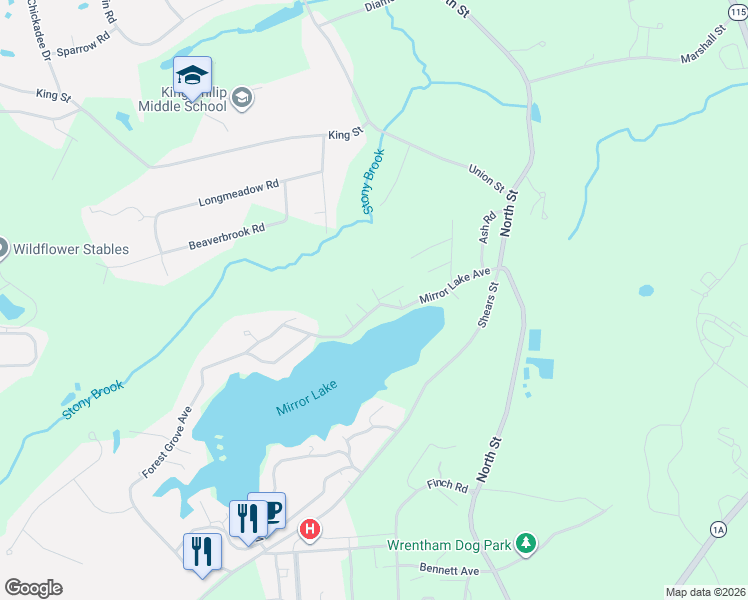 map of restaurants, bars, coffee shops, grocery stores, and more near 42 Mirror Lake Avenue in Norfolk