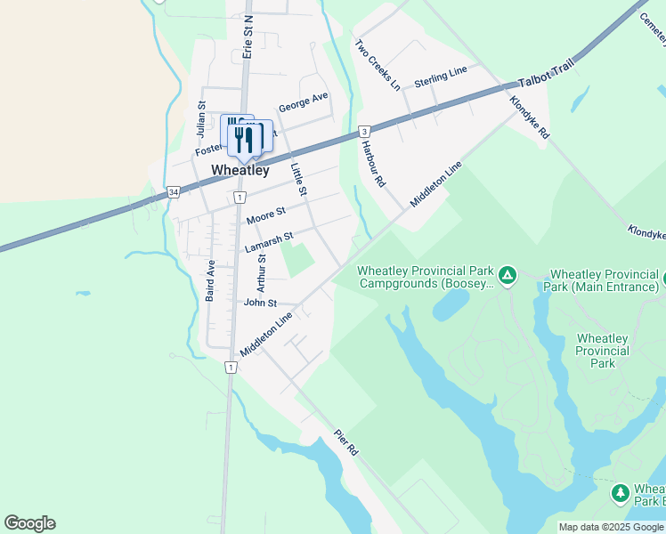map of restaurants, bars, coffee shops, grocery stores, and more near 151 Little Street in Wheatley