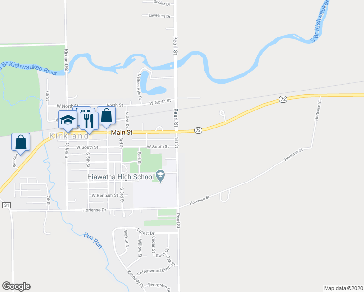 map of restaurants, bars, coffee shops, grocery stores, and more near 107 1st Street in Kirkland