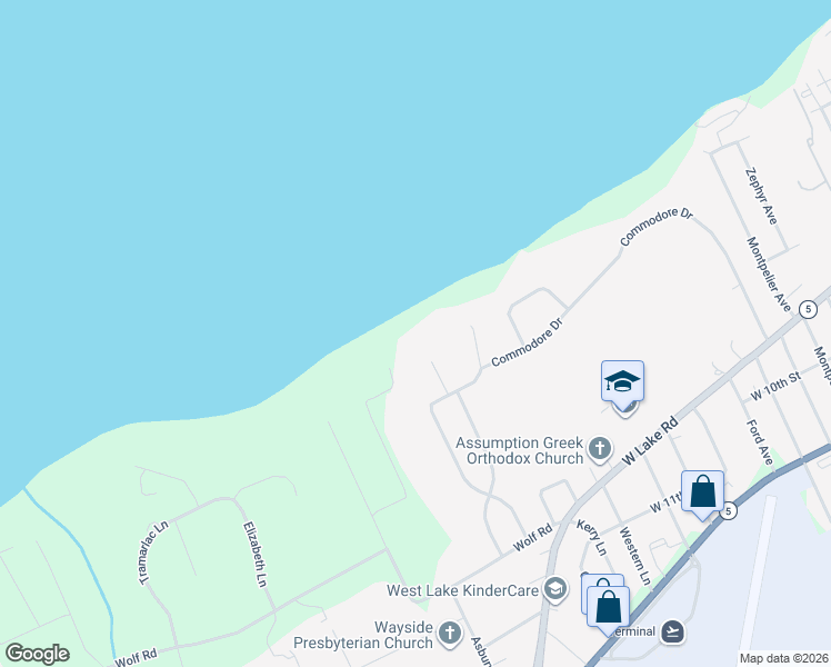 map of restaurants, bars, coffee shops, grocery stores, and more near 100 Wolf Point Dr in Erie
