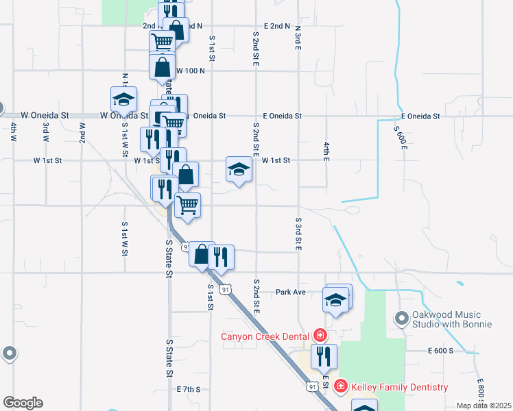 map of restaurants, bars, coffee shops, grocery stores, and more near in Preston
