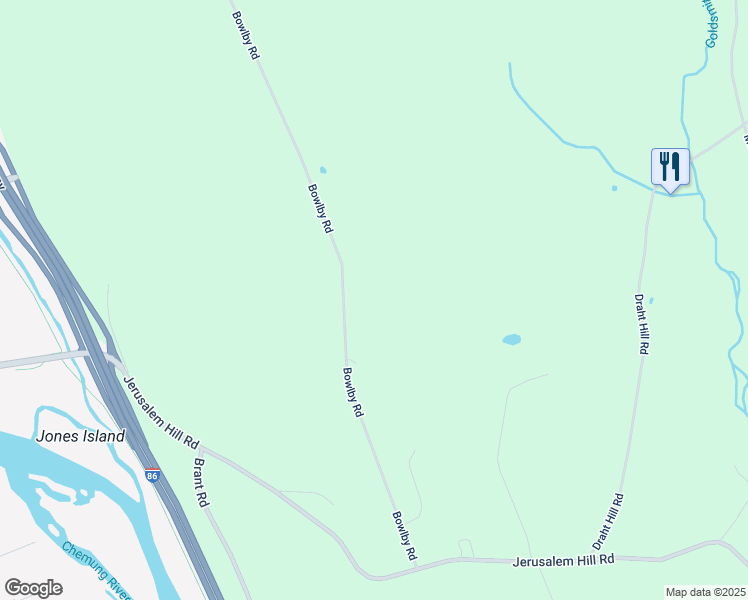 map of restaurants, bars, coffee shops, grocery stores, and more near 124 Bowlby Road in Elmira
