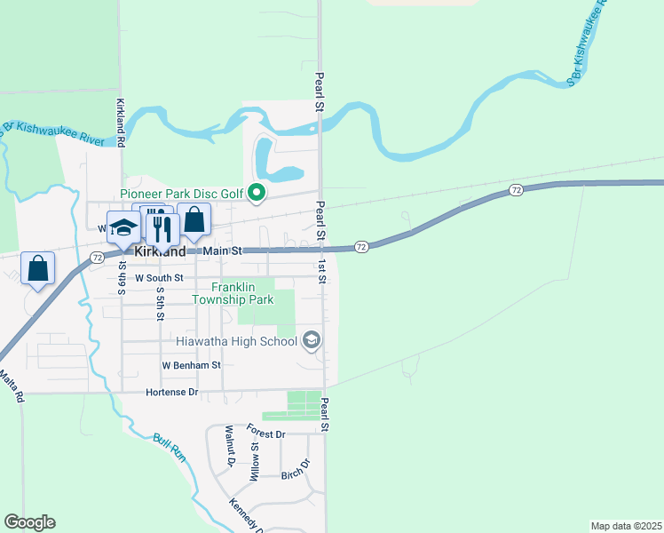 map of restaurants, bars, coffee shops, grocery stores, and more near 107 1st Street in Kirkland