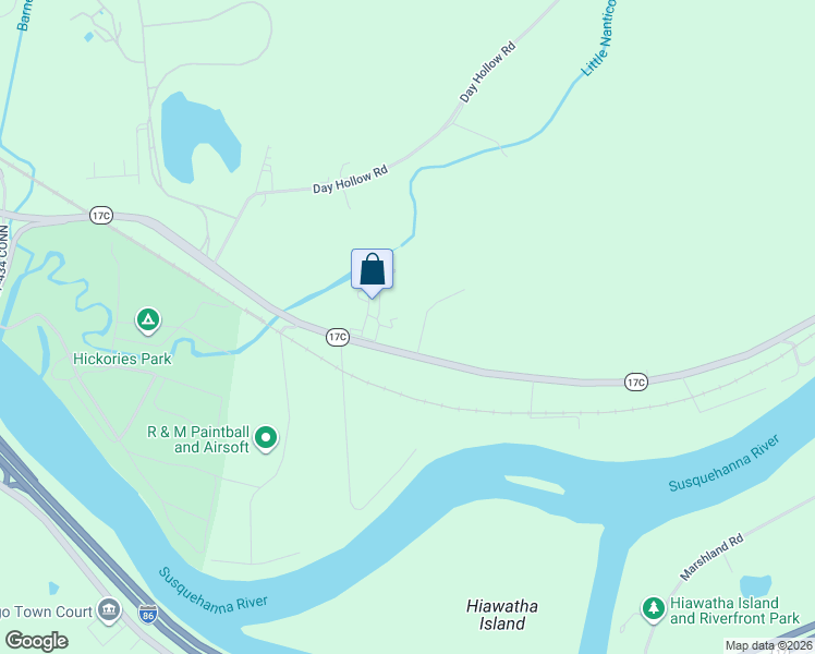 map of restaurants, bars, coffee shops, grocery stores, and more near 2293 Rte 17C in Owego