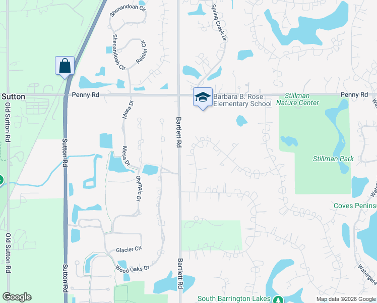 map of restaurants, bars, coffee shops, grocery stores, and more near 24 Brandywine Road in South Barrington