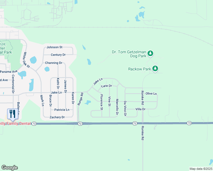 map of restaurants, bars, coffee shops, grocery stores, and more near 1044 Turin Drive in Hampshire