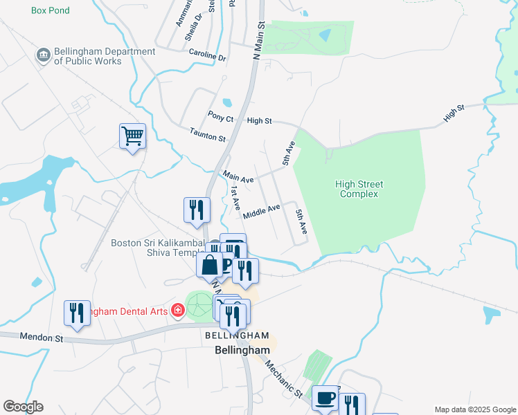 map of restaurants, bars, coffee shops, grocery stores, and more near 12 Middle Avenue in Bellingham