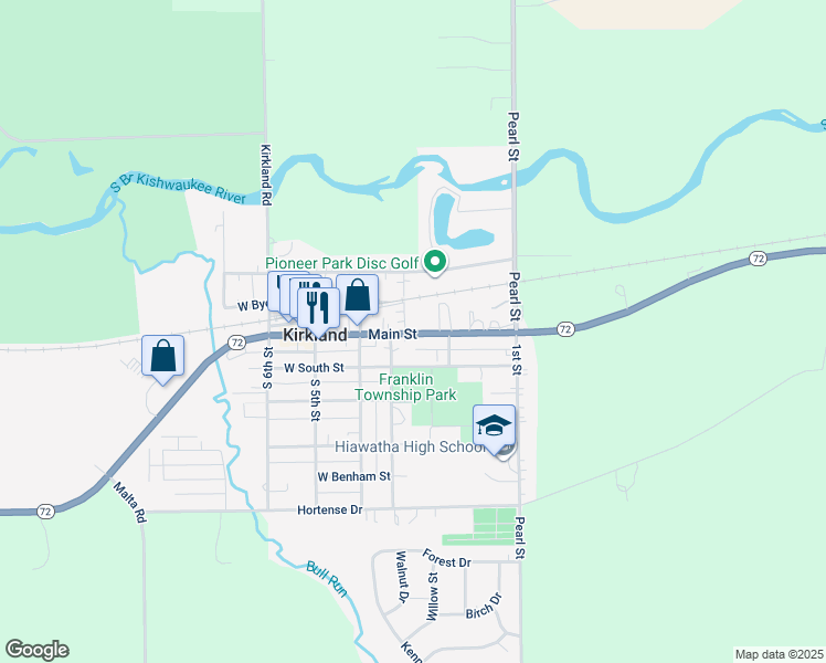 map of restaurants, bars, coffee shops, grocery stores, and more near 217 Main Street in Kirkland