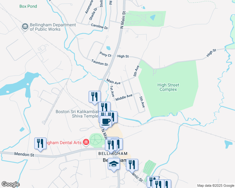 map of restaurants, bars, coffee shops, grocery stores, and more near 12 Middle Avenue in Bellingham