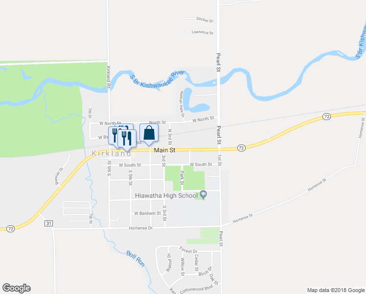 map of restaurants, bars, coffee shops, grocery stores, and more near 217 Main Street in Kirkland