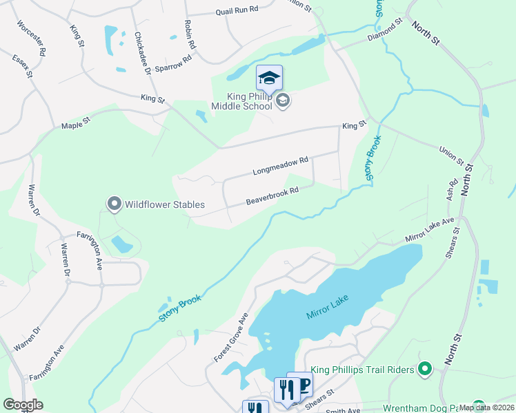 map of restaurants, bars, coffee shops, grocery stores, and more near 15 Beaverbrook Road in Norfolk