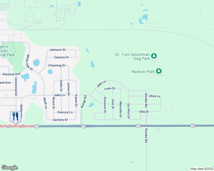 map of restaurants, bars, coffee shops, grocery stores, and more near 1046 Turin Drive in Hampshire