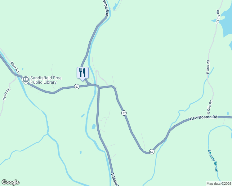 map of restaurants, bars, coffee shops, grocery stores, and more near in Sandisfield