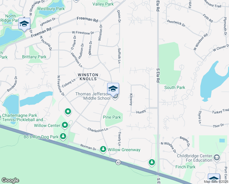 map of restaurants, bars, coffee shops, grocery stores, and more near 3825 Winston Drive in Hoffman Estates