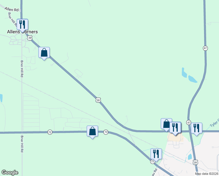 map of restaurants, bars, coffee shops, grocery stores, and more near 43W916 US Highway 20 in Hampshire