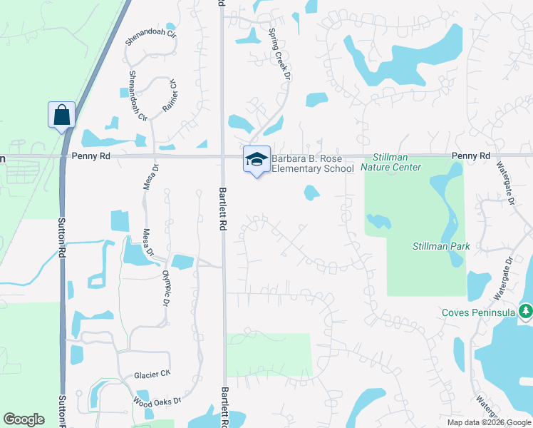 map of restaurants, bars, coffee shops, grocery stores, and more near 18 Brandywine Road in South Barrington