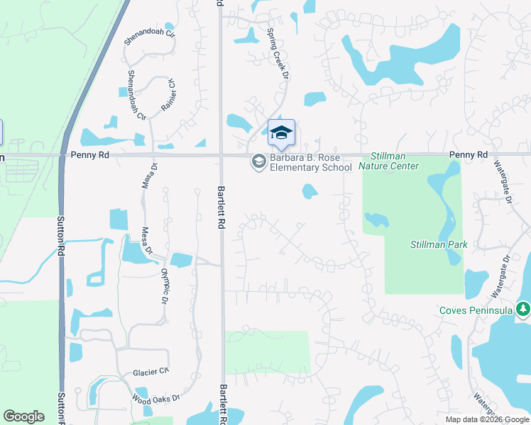 map of restaurants, bars, coffee shops, grocery stores, and more near 18 Brandywine Road in South Barrington