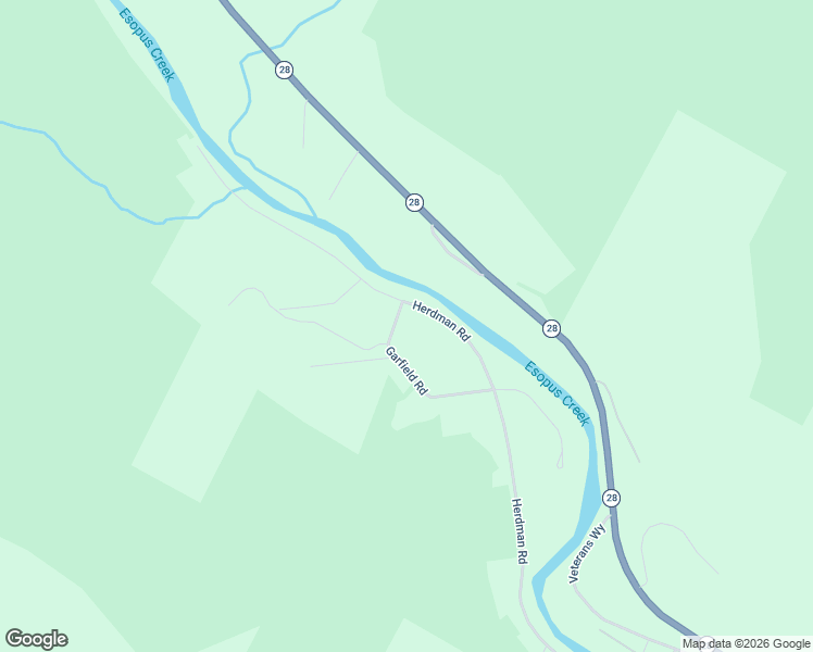 map of restaurants, bars, coffee shops, grocery stores, and more near 53 Garfield Road in Phoenicia