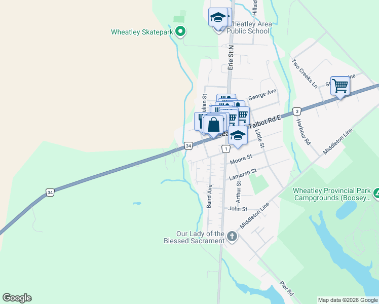 map of restaurants, bars, coffee shops, grocery stores, and more near 71 Talbot Road West in Blenheim