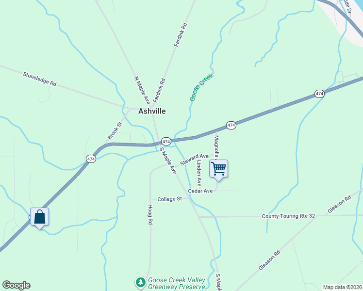 map of restaurants, bars, coffee shops, grocery stores, and more near 4845 New York 474 in Ashville