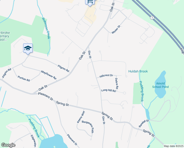 map of restaurants, bars, coffee shops, grocery stores, and more near 10 Shady Acre Lane in Pembroke