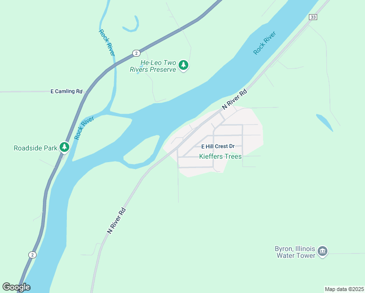 map of restaurants, bars, coffee shops, grocery stores, and more near 5399 North River Road in Byron