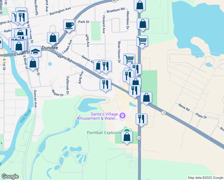 map of restaurants, bars, coffee shops, grocery stores, and more near 737 Timothy Court in East Dundee