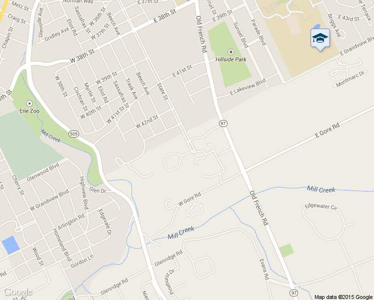 map of restaurants, bars, coffee shops, grocery stores, and more near 4652 State St in Erie