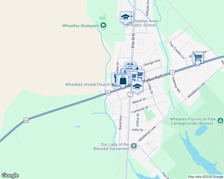 map of restaurants, bars, coffee shops, grocery stores, and more near 71 Talbot Road West in Blenheim