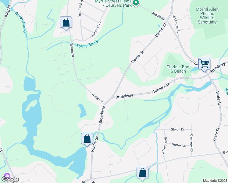 map of restaurants, bars, coffee shops, grocery stores, and more near 1433 Broadway in Hanover