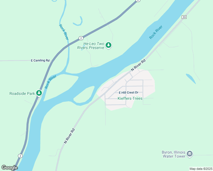 map of restaurants, bars, coffee shops, grocery stores, and more near 5399 North River Road in Byron